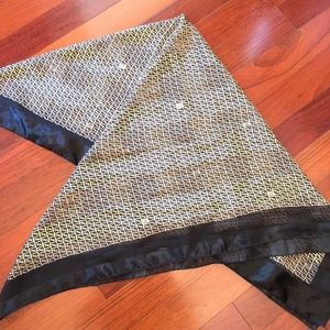 Vintage FENDI SILK SCARF Black & Gold